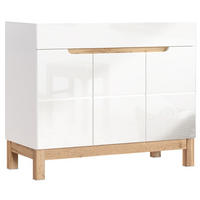 WASCHBECKENSCHRANK Solna-56 - Weiß, Holzwerkstoff (100/85/46cm) - Lomado