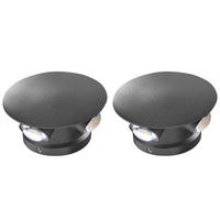 AUSSENWANDLEUCHTE 2er Set Schwarz Maurice - Schwarz, Metall (10/10/5cm) - Beliani