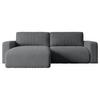 ECKSOFA mit Schlaffunktion und Bettkasten KLEEA-L - 247x143x83 cm Dunkelgrau Cord - Dunkelgrau/Schwarz, Holzwerkstoff/Kunststoff (247/143cm) - ALTDECOR