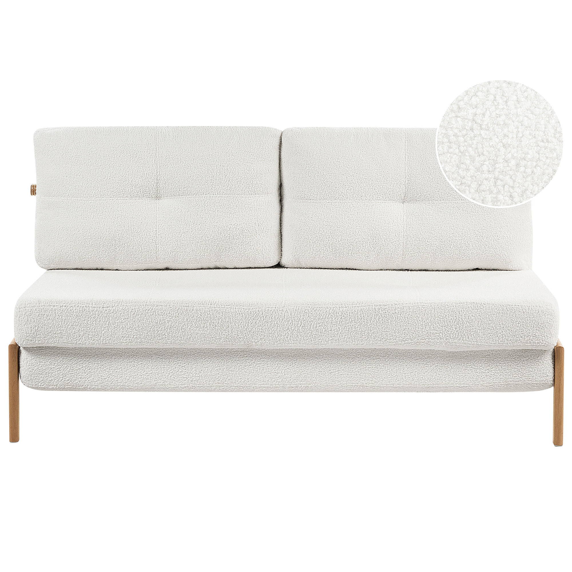 2-SITZER-SCHLAFSOFA Bouclé Cremeweiß Edland - Hellbraun/Creme, Textil (152/76/94cm) - Beliani