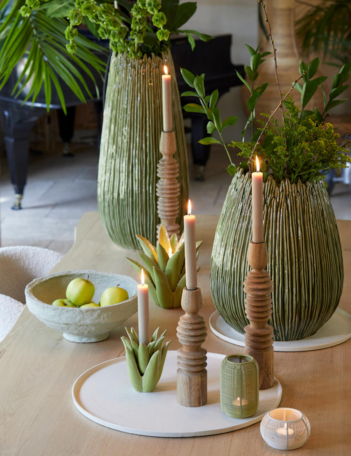 VASE Kopragrün Ø30,5/65 cm - Grün, Keramik (65cm) - Light & Living