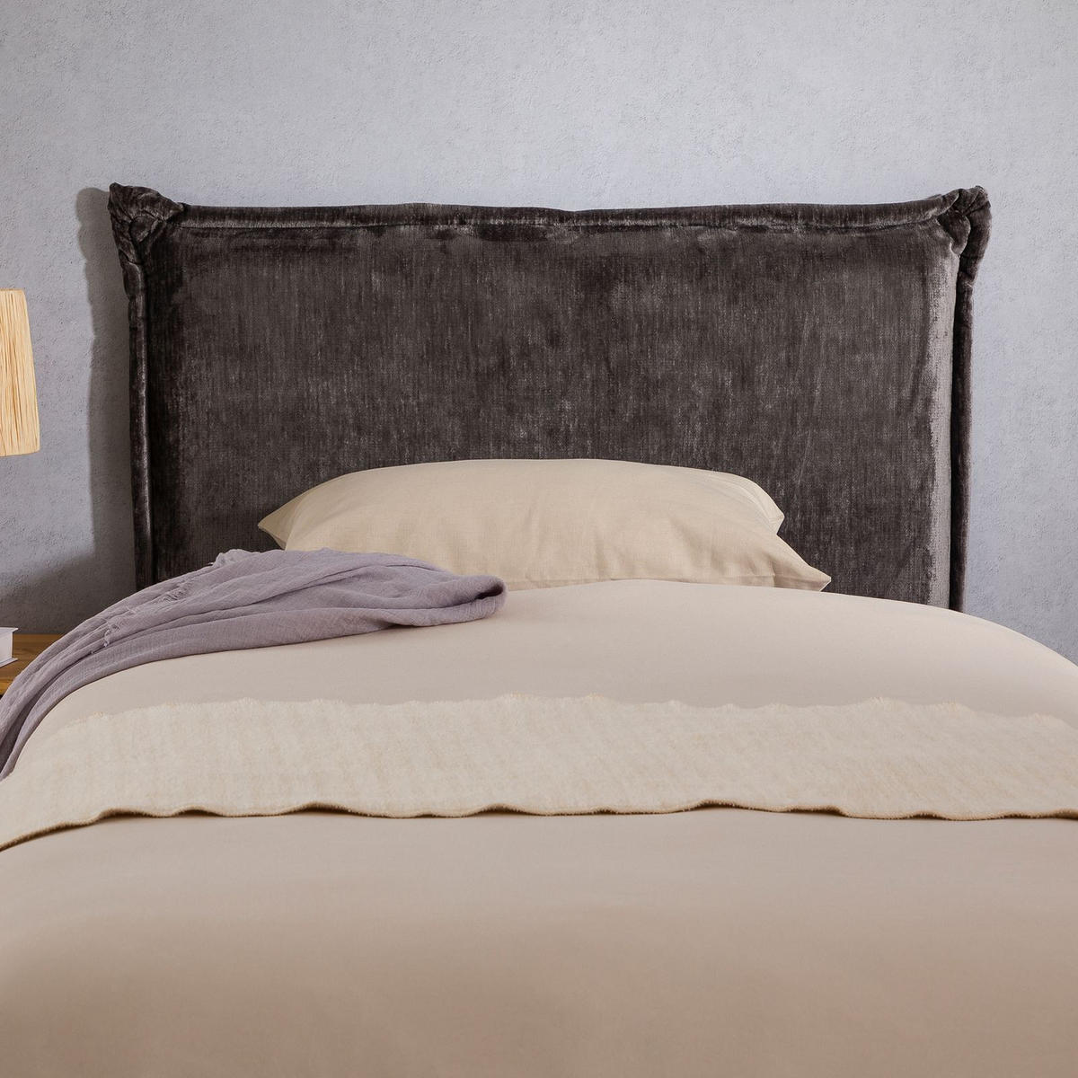 KOPFTEIL DELMO 90X190 CM - Grau, Textil (91/99/7cm) - IDIMEX