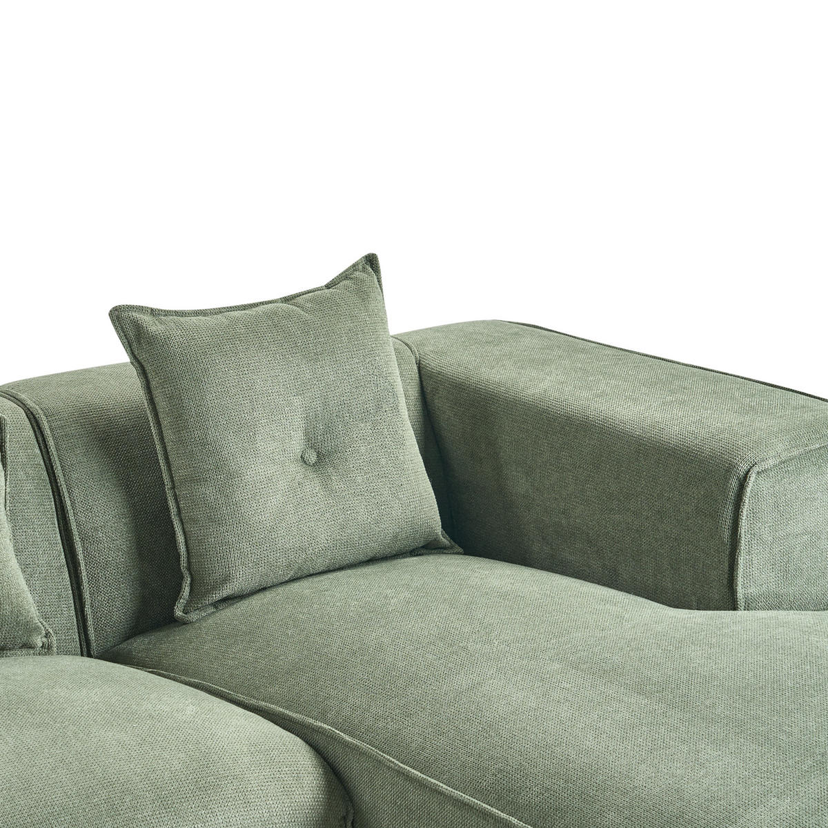 ROHOVÁ POHOVKA 3-místná Žinylková látka Tmavě zelená levostranná Dolva - černá/zelená barva, textil (294/170cm) - Beliani