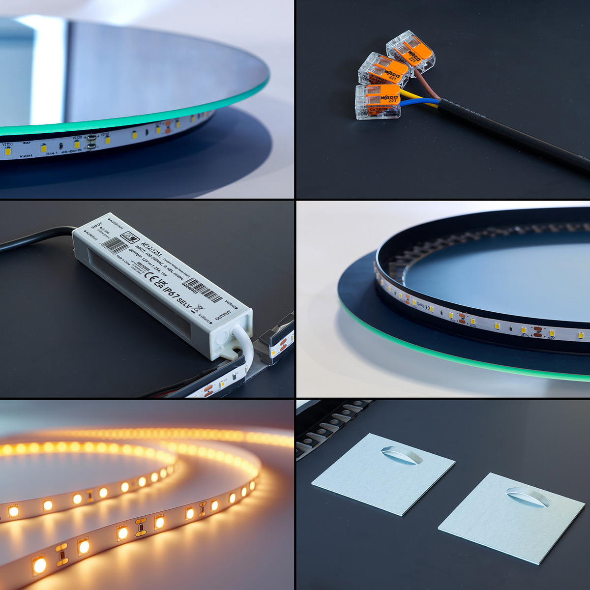LED SPIEGEL 60 x 100 cm Unregelmäßige Form Warmweiß 3000K - Transparent, Glas (60/100/0.4cm) - TULUP