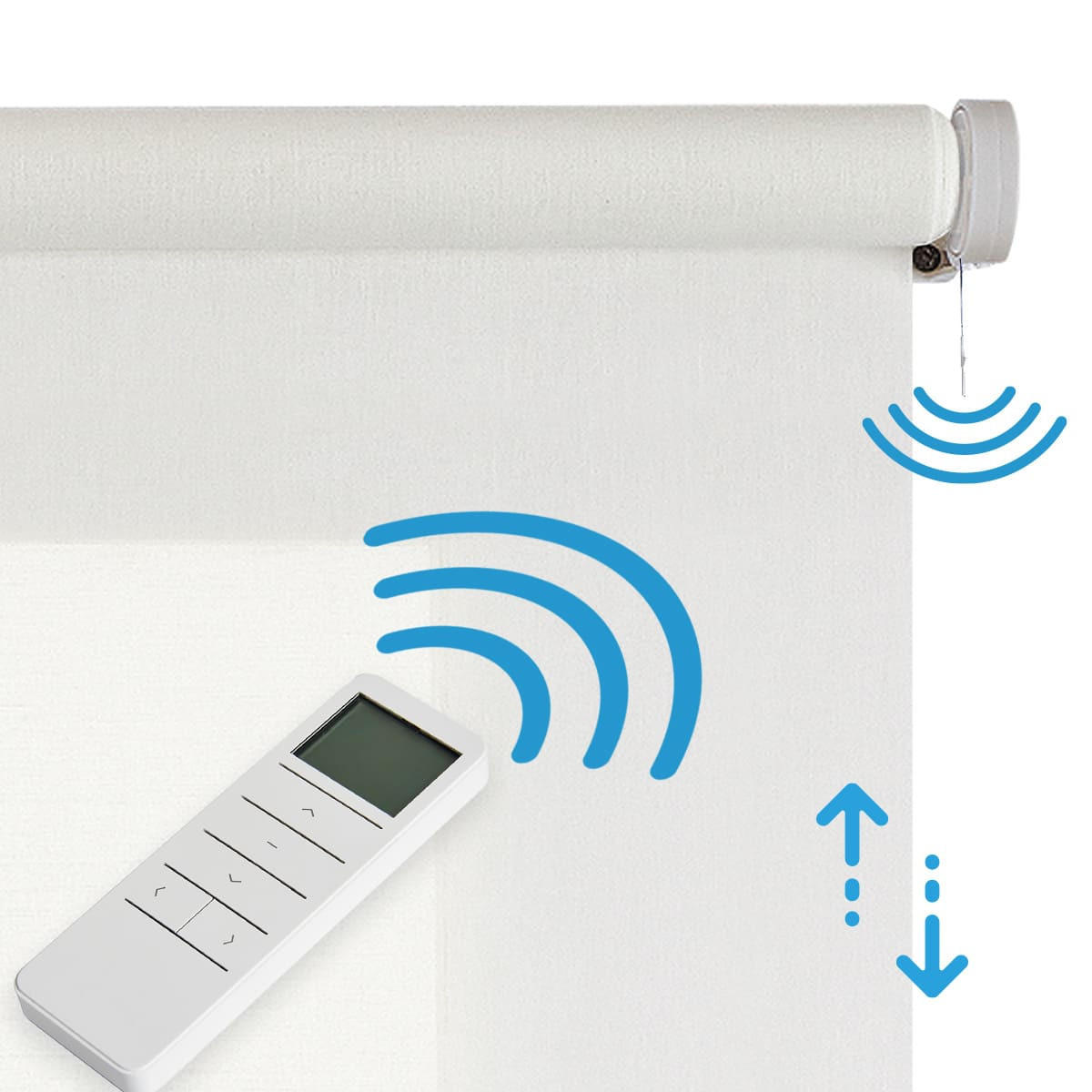 ROLLOS motorisiert Weiß, 100 x 250 cm - Weiß, Kunststoff (100/250cm) - STORESDECO