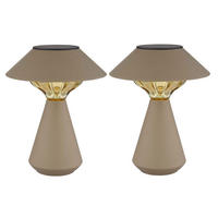 LED AUSSENLEUCHTE Solar Sandfarben 2x - Bernsteinfarben, Metall (18/18/23cm) - Globo Lighting