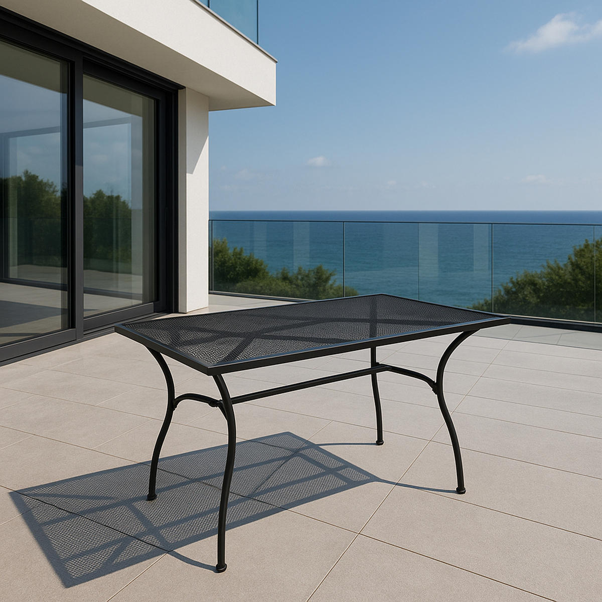 GARTENTISCH Glasgow - 150x90cm, aus Streckmetall pulverbeschichtet dunkelgrau - Grau, Metall (150/90/73cm) - TPFGarden