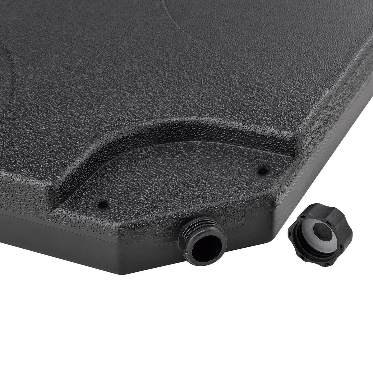 SCHIRMGEWICHT Quad 4 befüllbare Gewichte schwarz - Schwarz, Kunststoff (50/7.5/50cm) - Juskys