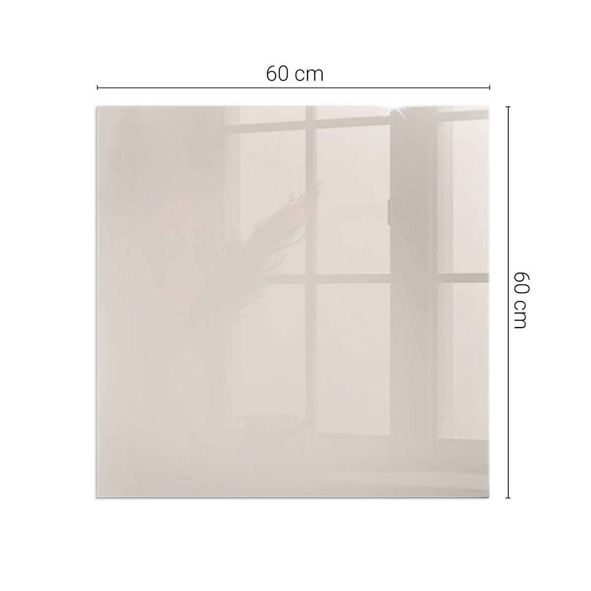 GLASPLATTE für Kamin 60x60 cm Beige - Beige, Glas (60/60/0.4cm) - ArtPrintCave