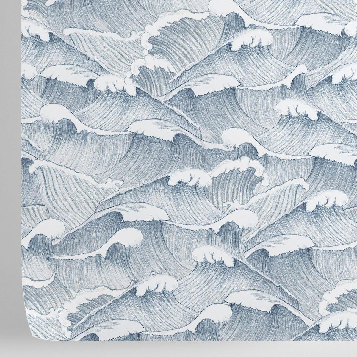 TAPETE Meer aus echtem Papier, 200x280cm, 8 Bögen - Blau, Papier (200/280cm) - WALLPAPERS4BEGINNERS