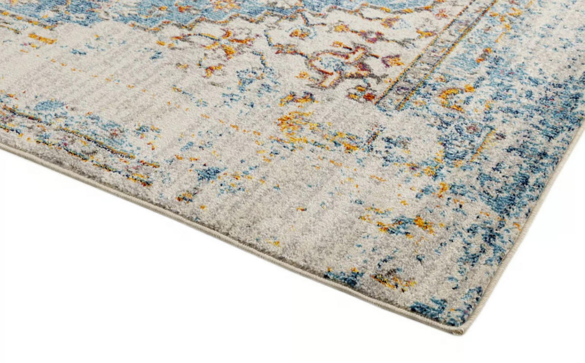 TEPPICH modern Flachgewebe Orient KASBA Blau 160 x 230 cm - Blau, Textil (160/230cm) - Novatrend