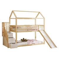 HOCHBETT 90/200 cm mit Rutsche und Stauraumleiter aus Massivholz - Weiß, Holz (90/200cm) - OKWISH