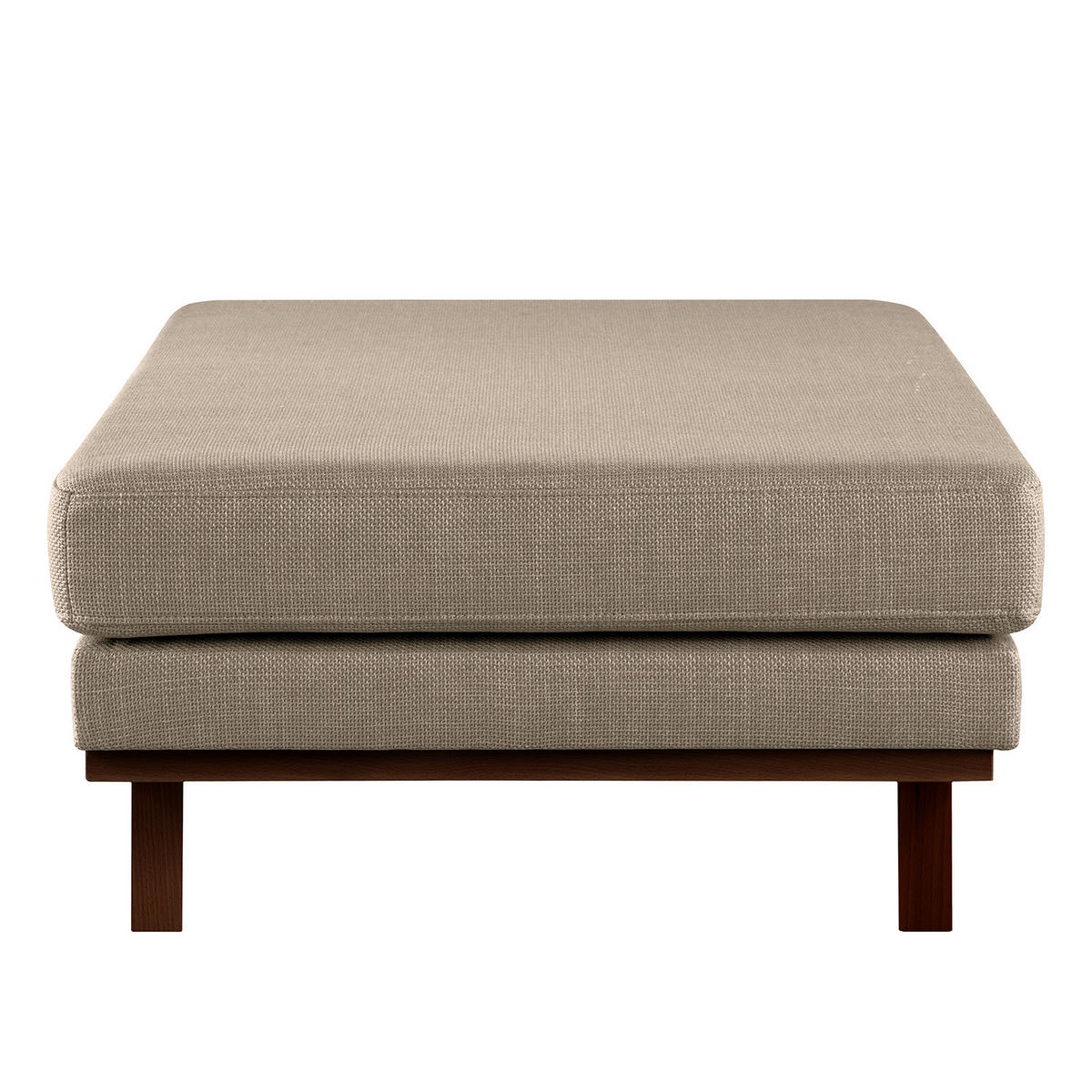 POLSTERHOCKER - Taupe/Buchefarben, Buchenholz/Textil (85/43/60cm) - home24