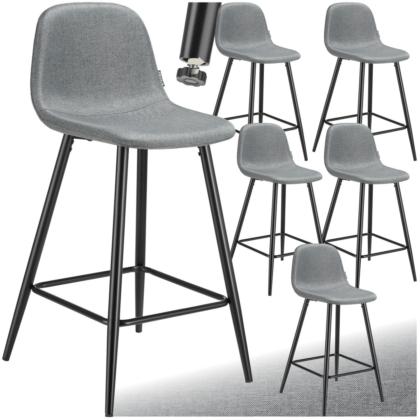 THEKENSTUHL Willow,45 x 48 x 92 cm, Belastbarkeit 120 kg,dunkelgrau/schwarz - Dunkelgrau/Schwarz, Kunststoff (45/92/48cm) - tectake