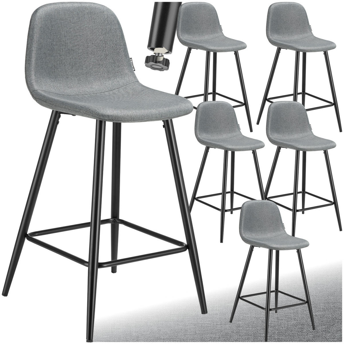 THEKENSTUHL Willow,45 x 48 x 92 cm, Belastbarkeit 120 kg,dunkelgrau/schwarz - Dunkelgrau/Schwarz, Kunststoff (45/92/48cm) - tectake