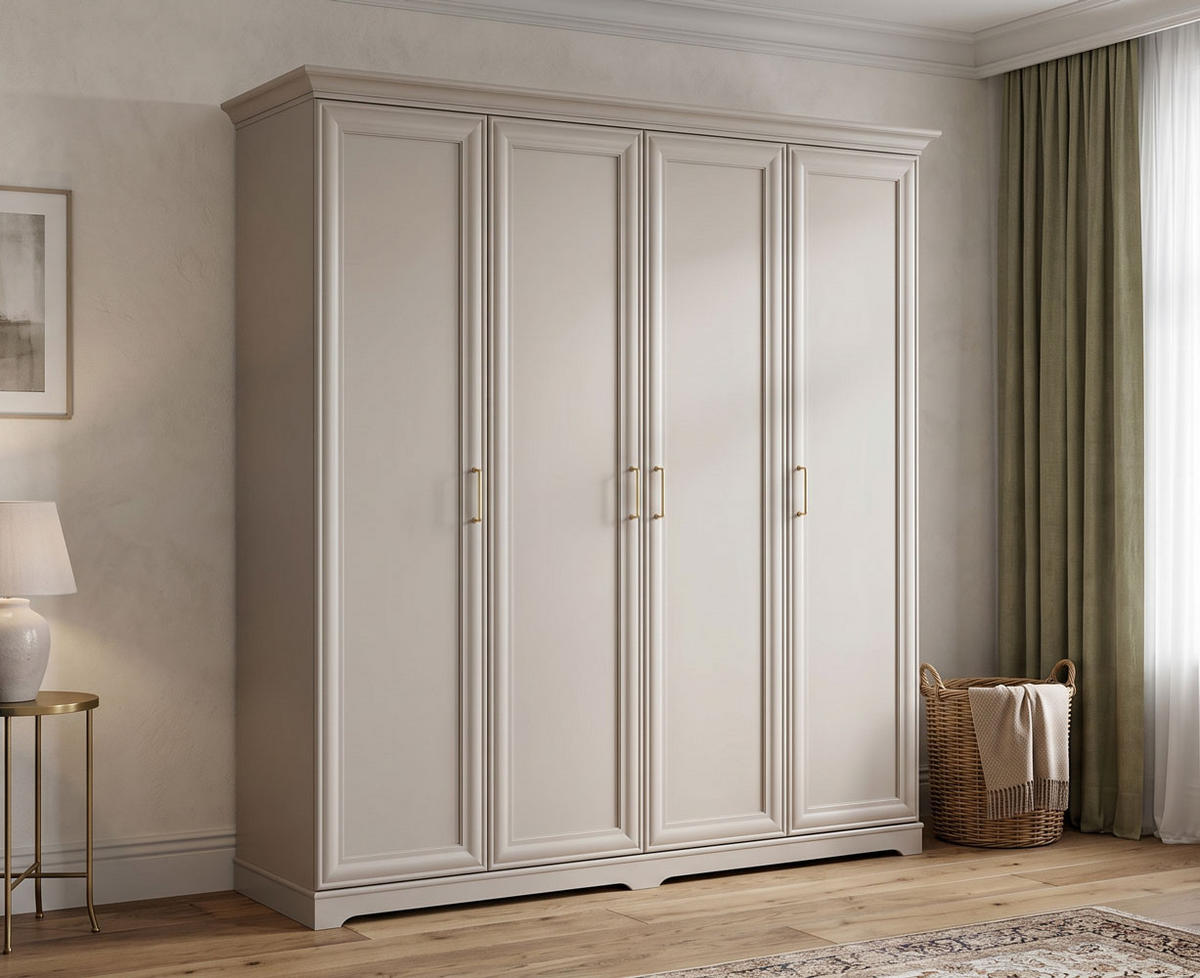 KLEIDERSCHRANK Anga Kaschmir 209,5 / 61 / 216cm - Kaschmir/Goldfarben, Holz/Holzwerkstoff (210/216/61cm) - Feldmann-Wohnen