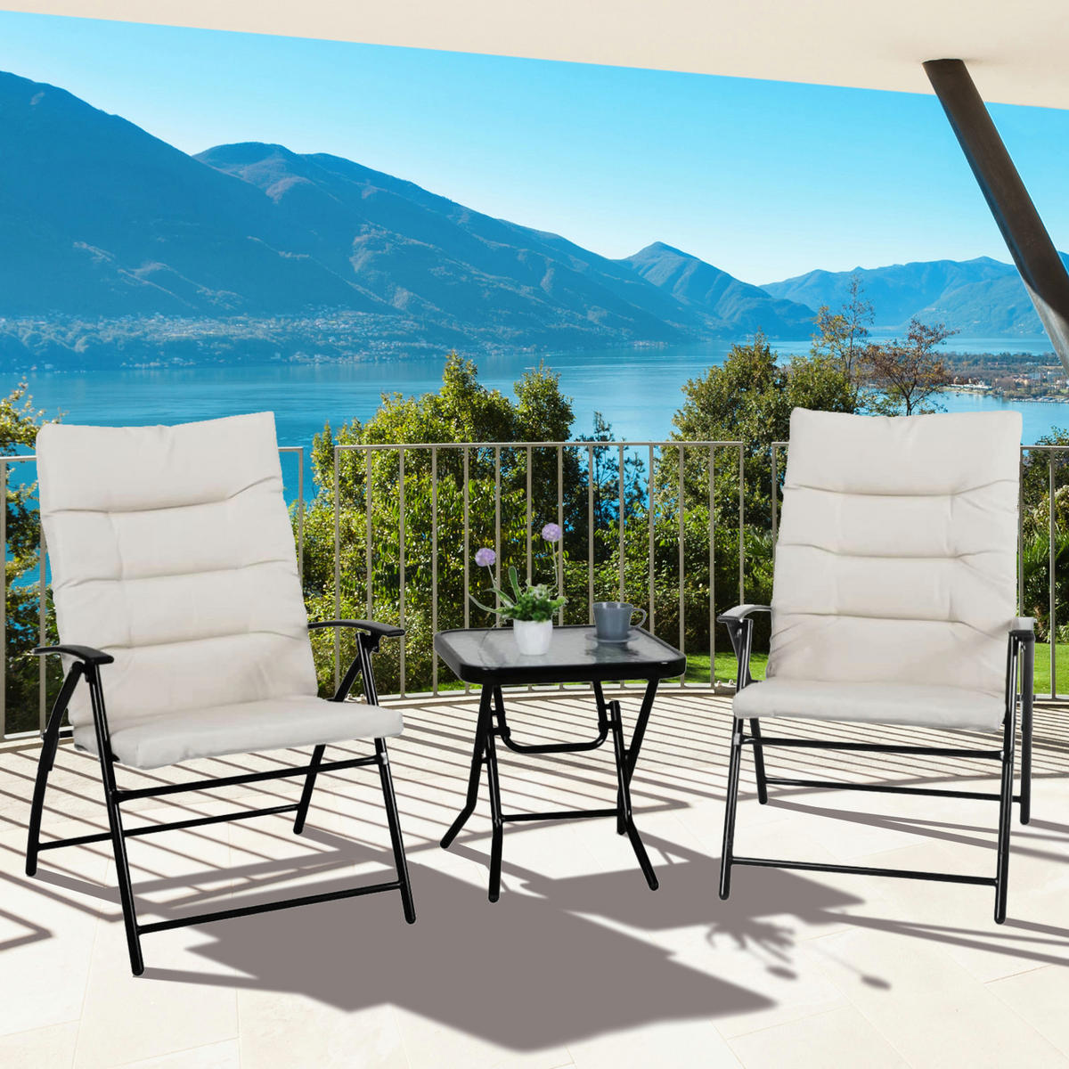 SITZGRUPPE Ventura Beige 3-teilig - Beige, Metall - SVITA