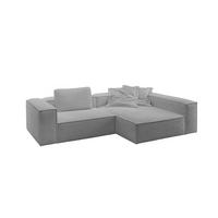 ECKSOFA CARMO Grau Flachgewebe - Schwarz/Grau, Kunststoff/Textil (306/191cm) - KAWOLA