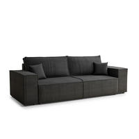 SOFA MIT SCHLAFFUNKTION Milos Anthrazit Samtstoff - Anthrazit/Schwarz, Holz/Holzwerkstoff (255/70/105cm) - Maison de Reve