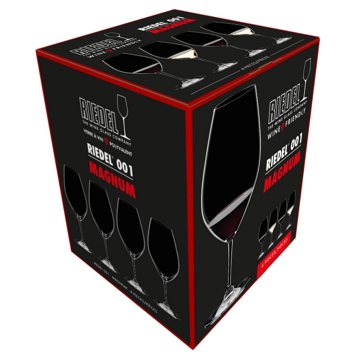 ROTWEINGLAS Wine Friendly 001 Magnum, 4er Set, Kristallglas, 995 ml - Transparent, Glas (0.9L) - Riedel