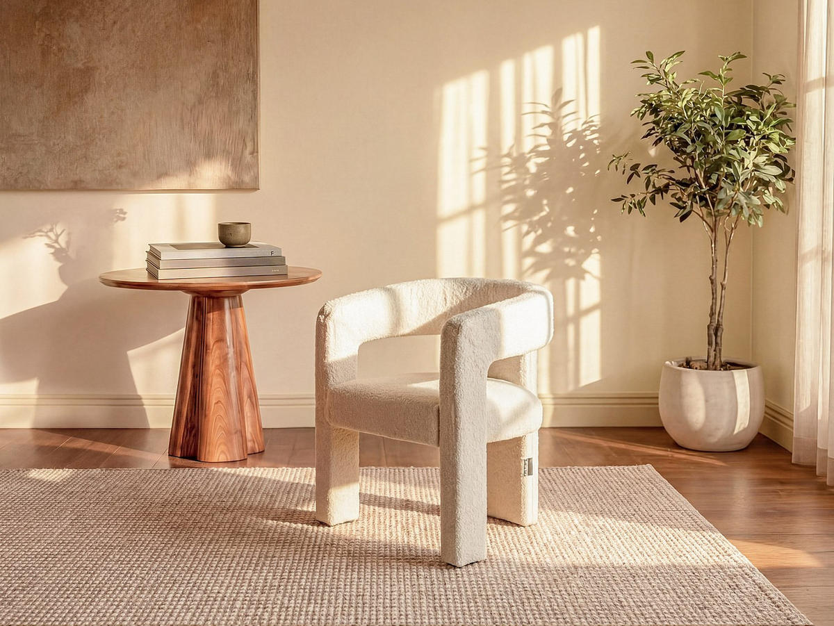 SESSEL mit gerader Rückenlehne - 1 Person - Stoff - Weiß - - Weiß, Textil (64/75/59cm) - Vente-Unique