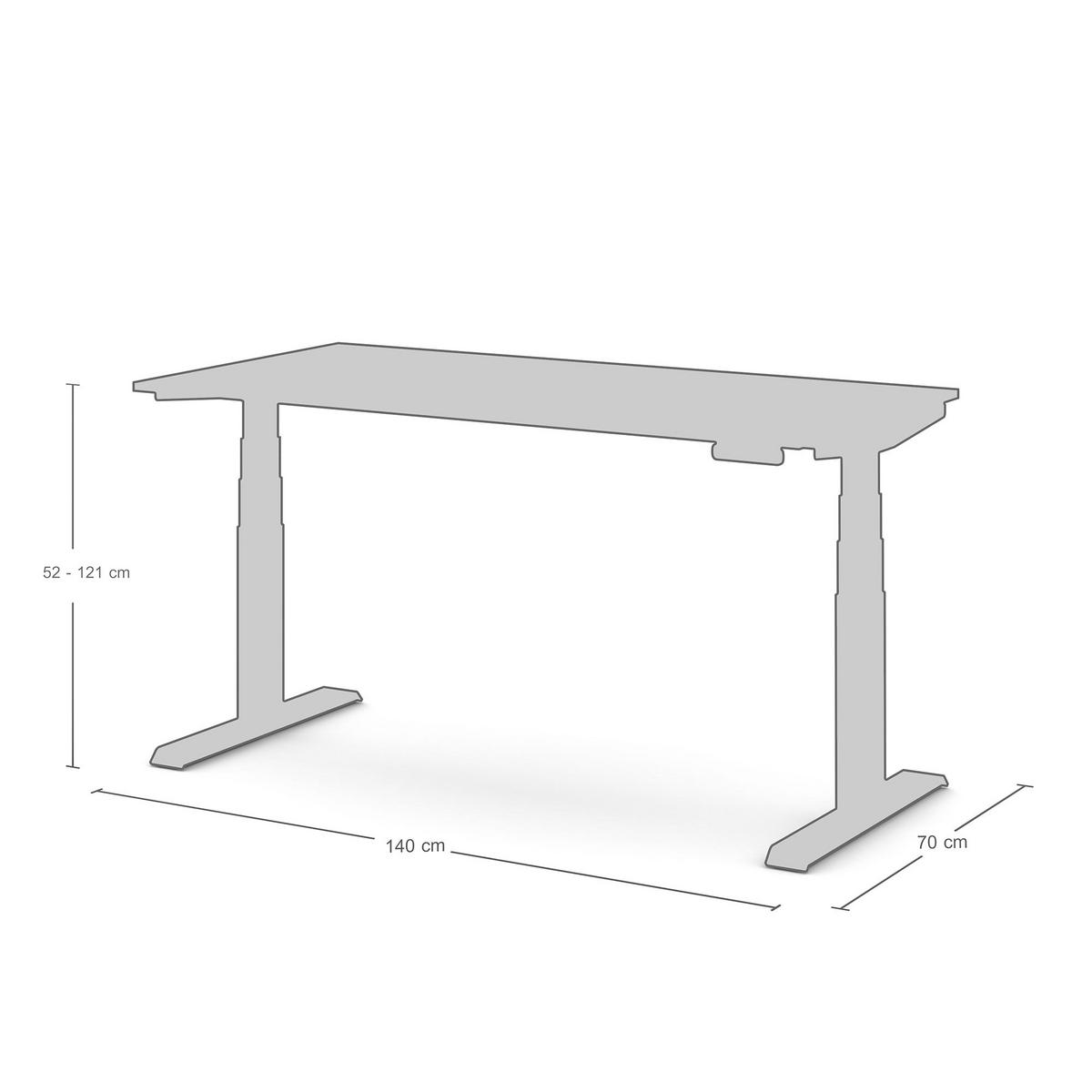 SCHREIBTISCH Elektrisch Höhenverstellbarer Familien Schreibtisch Pitino Curved Anthrazit Signalweiß 140/70/52.5-121cm - Anthrazit/Weiß, Holzwerkstoff/Metall (70/140/121cm) - ASSMANN