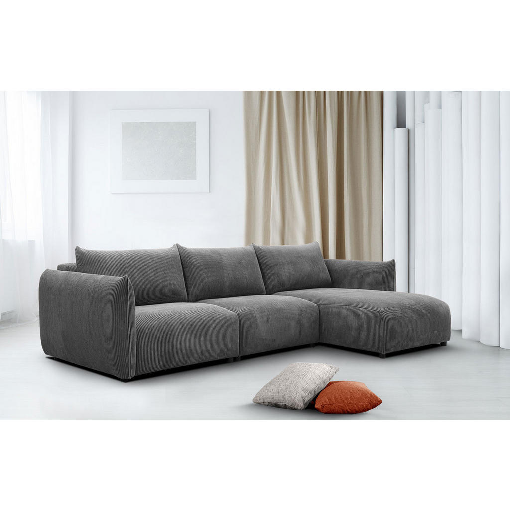 Thumbnail - Courtois Laville Ecksofa, Dunkelgrau, Textil, L-Form, Ottomane rechts,L-Form, 294x173 cm, Wohnzimmer, Sofas & Couches, W...