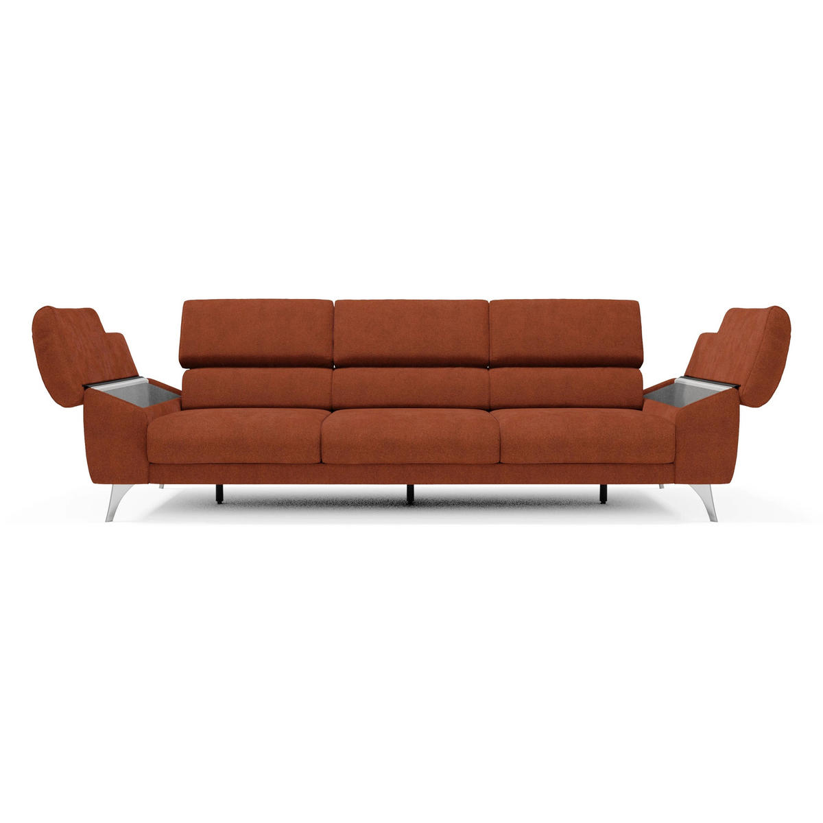 LINEARSOFA Donatello - Rostfarben, Metall (265/76/102cm) - Divani.store