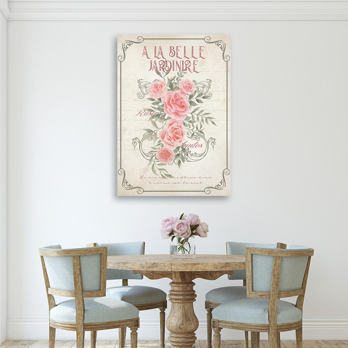 WANDBILD shabby chic rosenblüten - Pink, Textil (40/60cm) - Feeby