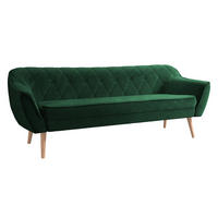 SOFA Skand 3 - Smaragdgrün/Naturfarben, Holz/Textil (180/75/74cm) - MIRJAN24