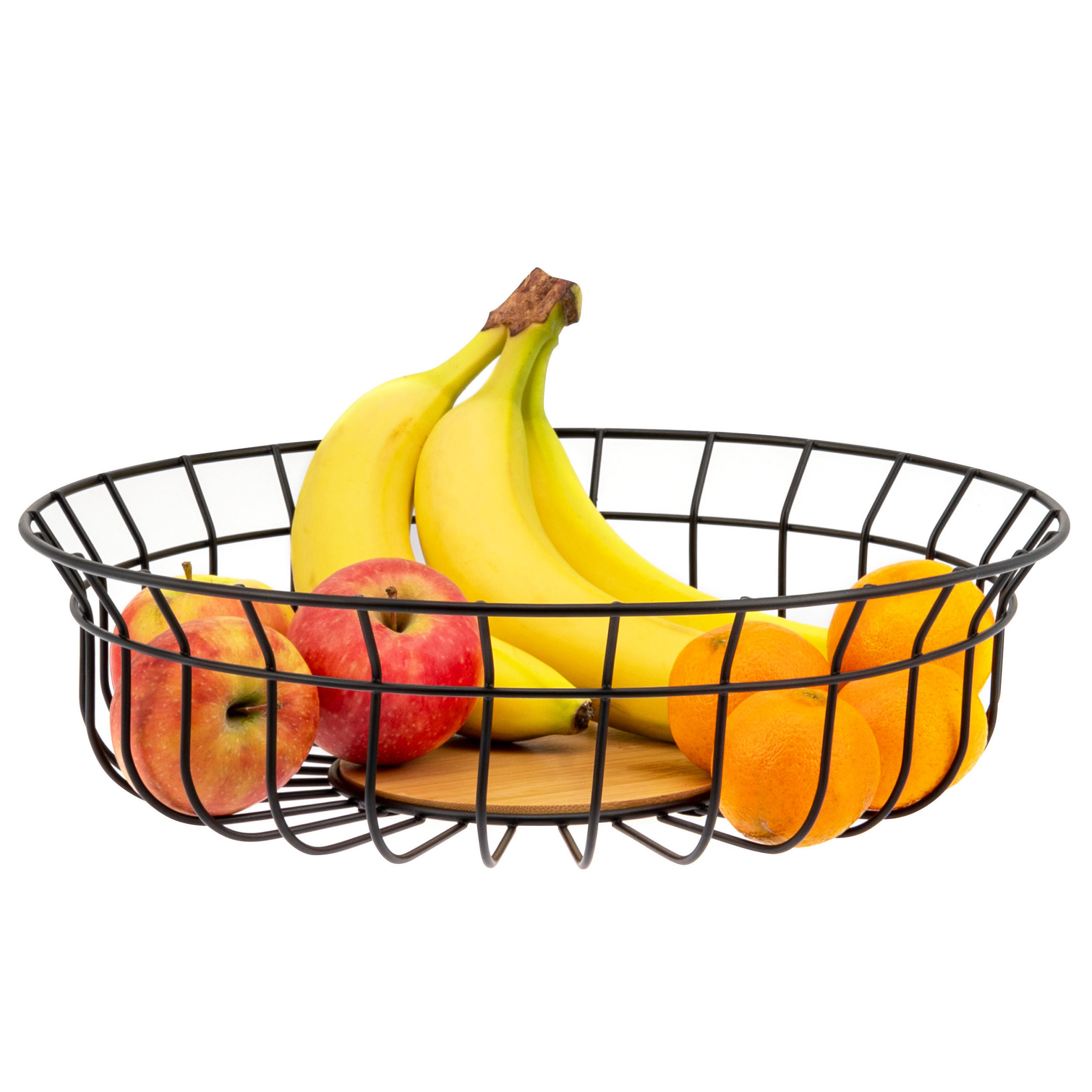 OBSTSCHALE aus Bambus und Metall - Schwarz, Metall (9.5cm) - bremermann