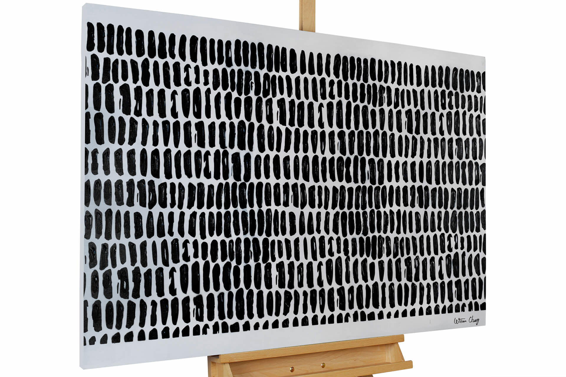 ACRYLBILD HANDGEMALT 120/80 cm - Schwarz, Holz/Textil (2.5/80cm) - KUNSTLOFT