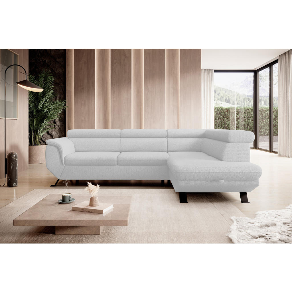 Thumbnail - DomoHome Ecksofa, Weiß, Textil, Rechteckig, 256x198 cm, Wohnzimmer, Sofas & Couches, Wohnlandschaften, Ecksofas