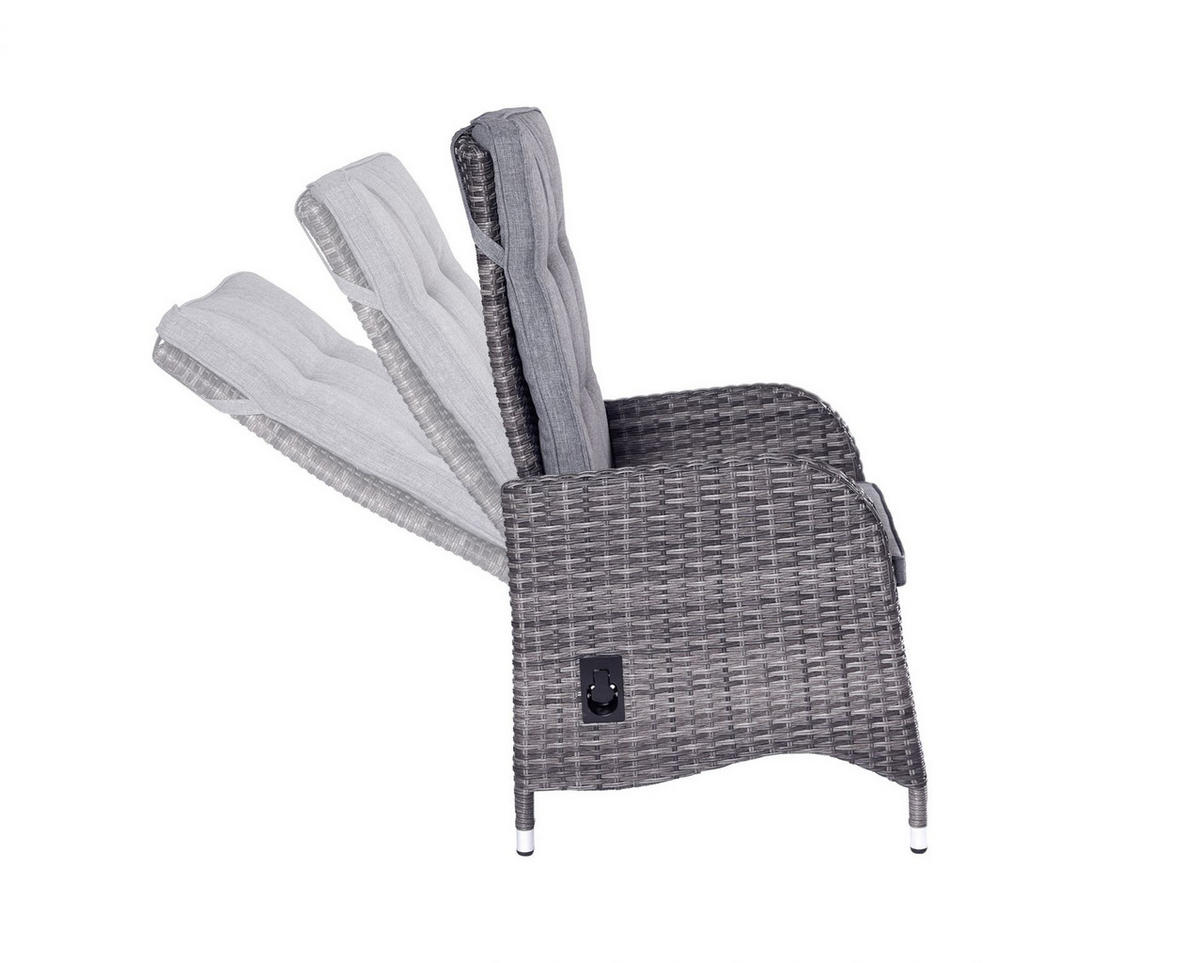 GARTENSTUHL Denver 57x61x112 cm, Polyrattan, Grau - Grau, Kunststoff (57/112/61cm) - dasmöbelwerk