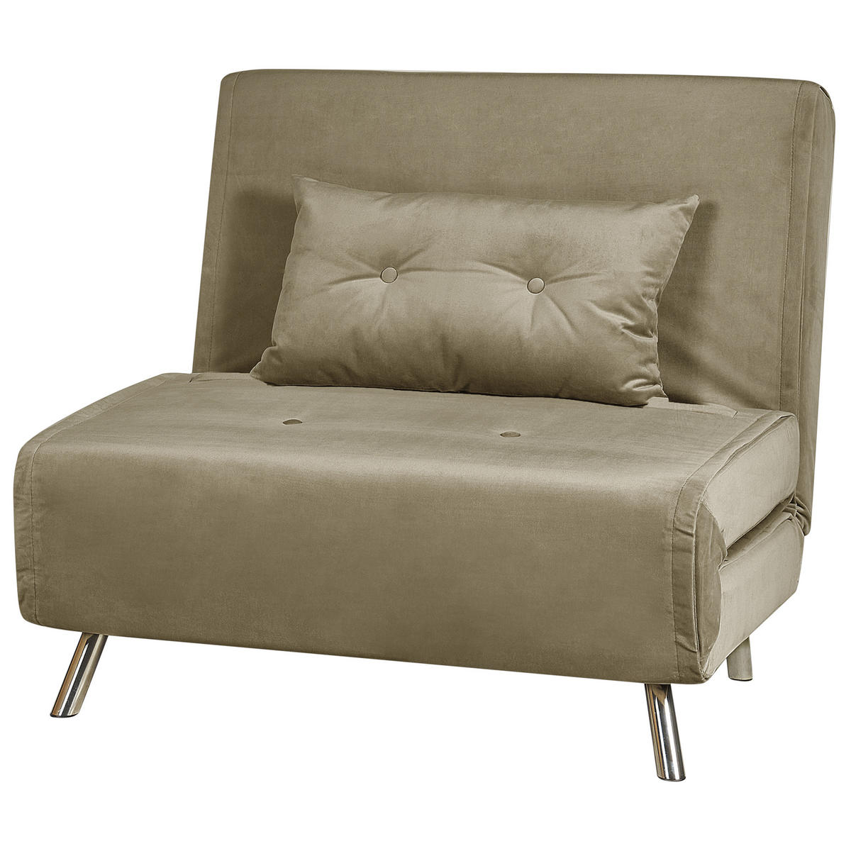 1-SITZER-SCHLAFSOFA Samtstoff Olivgrün Farris - Olivgrün, Textil (100/89/191cm) - Beliani