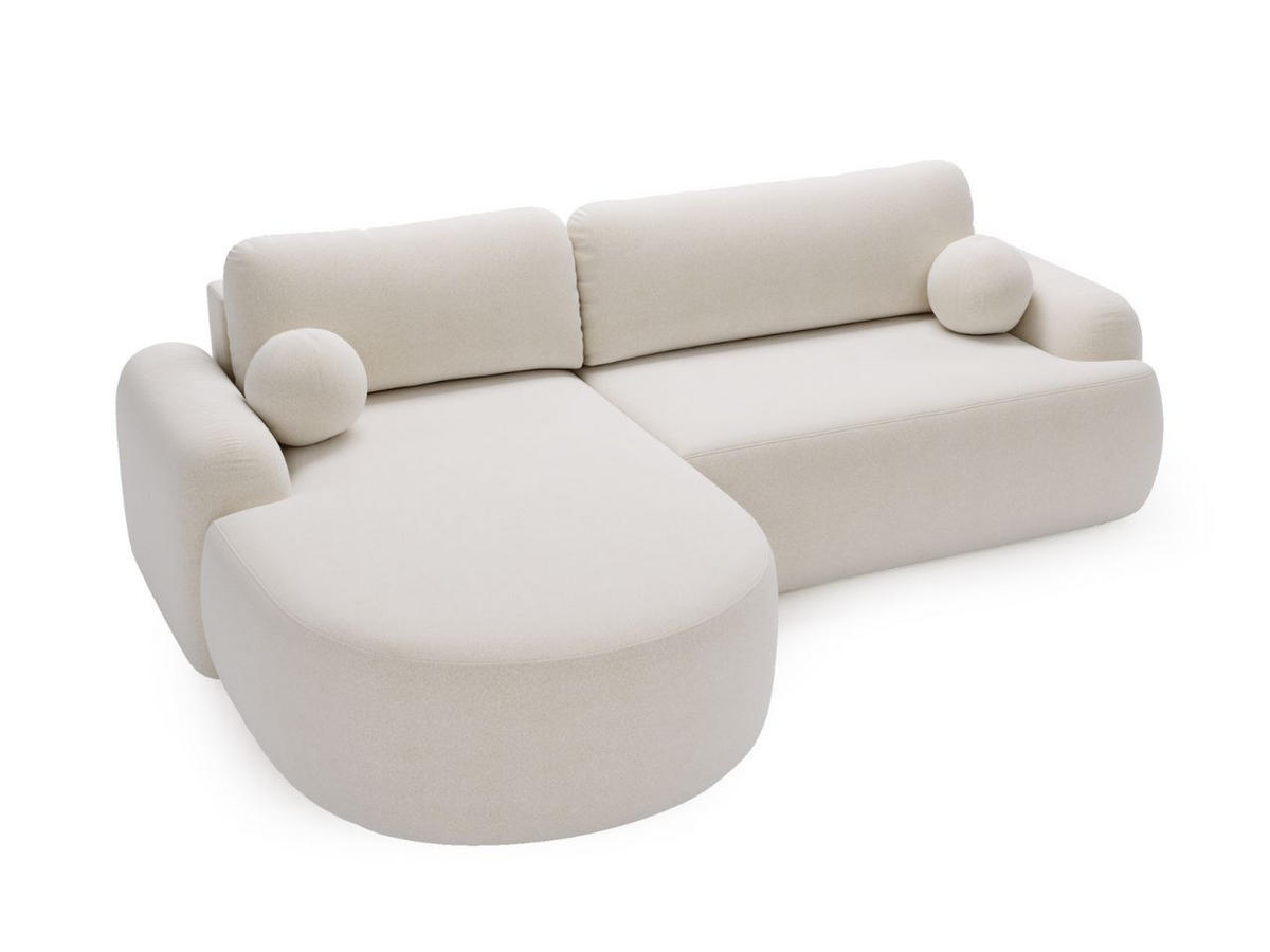 ECKSOFA Aurio weiß Links - Weiß, Holz/Textil (177/261cm) - Graingold