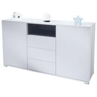 SIDEBOARD Skadu Schwarz Hochglanz - Schwarz Hochglanz, Holzwerkstoff (138.5/75.5/35cm) - Vladon