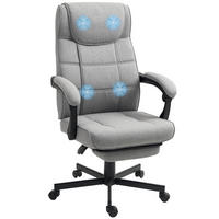 BÜROSTUHL mit Massagefunktion Ergonomischer Chefsessel Grau - Grau, Kunststoff (70/117/65cm) - HOMCOM