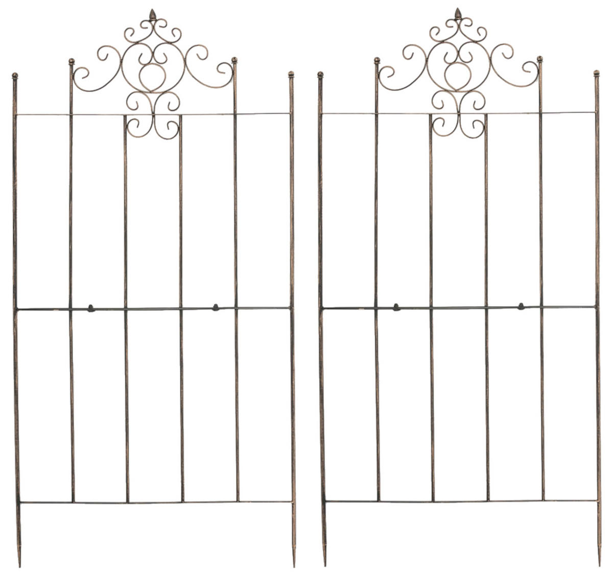 RANKGITTER Paul - 2er Set bronze - Braun, Metall (85.5/170/2cm) - TPFLiving