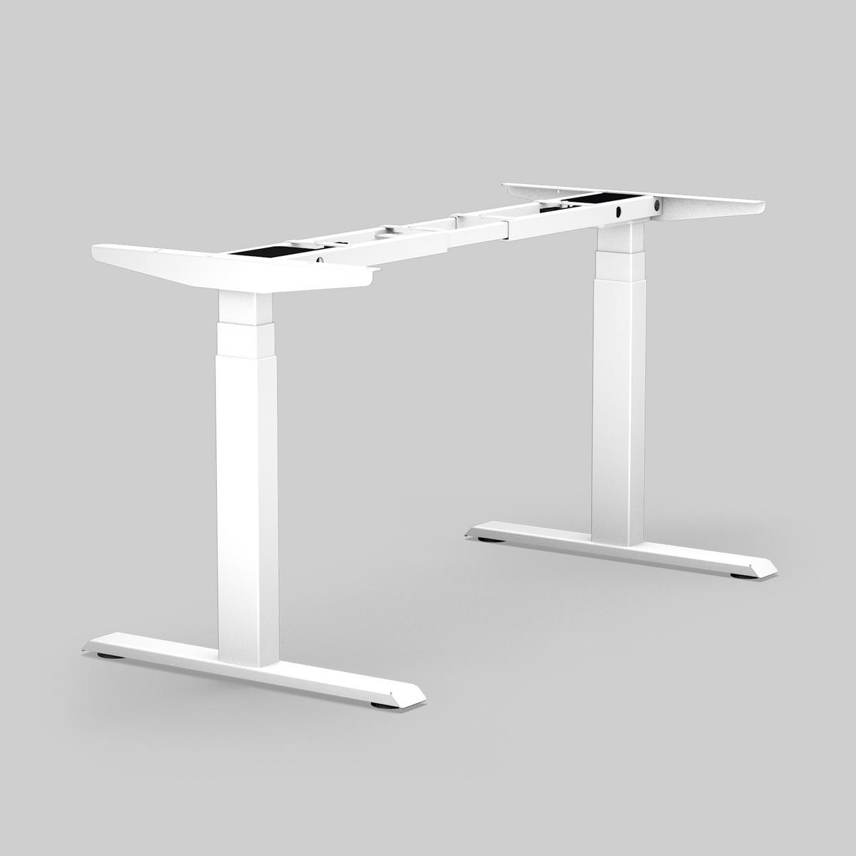 SCHREIBTISCH 150/80 elektrisch höhenverstellbar aus Wildeiche - Weiß - Braun, Holz (80/150/72.5cm) - MeinMassivholz