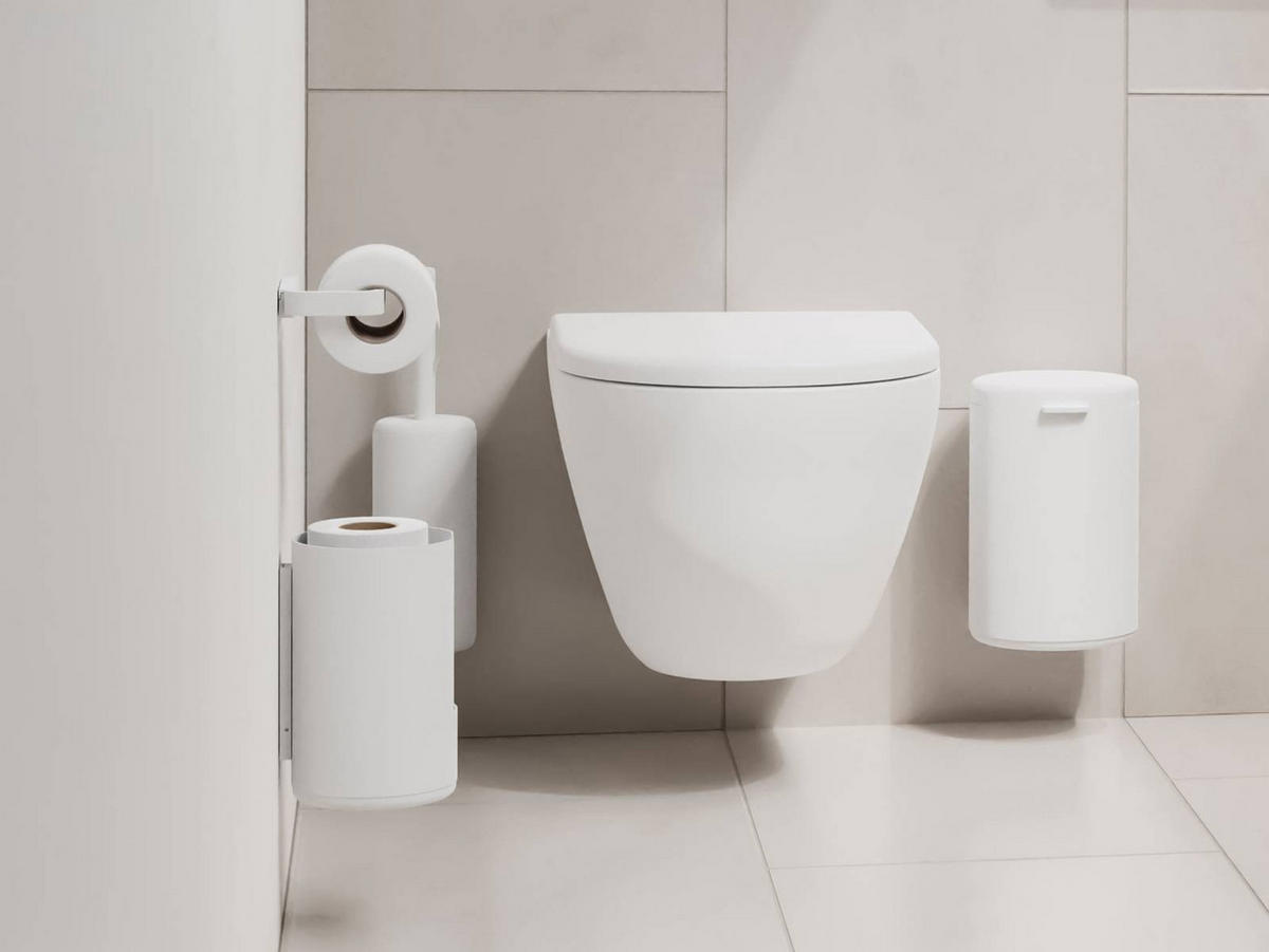 TOILETTENPAPIER-AUFBEWAHRUNG Rim weiß wandhängend 13/21/13 cm - Weiß, Metall (13/13/21cm) - Zone Denmark