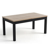 TISCH Schwarz Sonoma Eiche Ausziehbar 80/120x80 cm - Multicolor/Schwarz, Holzwerkstoff (120/80/76cm) - Sepro Meble