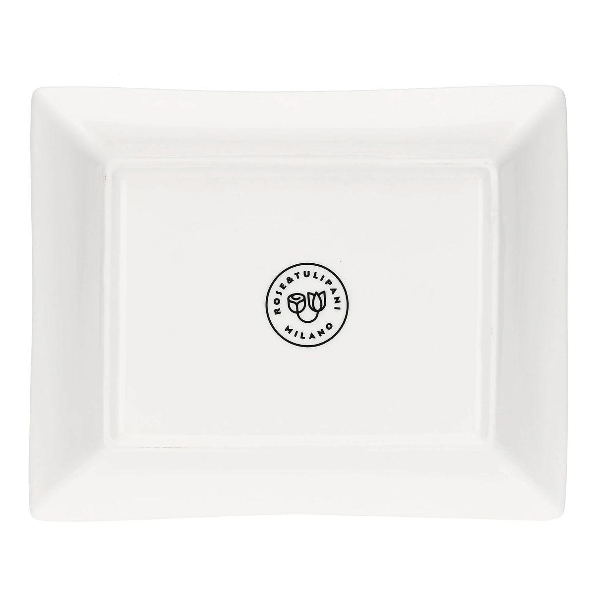 SCHALE/ Porzellanplatte rechteckig MIRABILIA 16 x 20 cm rot - Orange, Keramik (10.6/10.6/18.4cm) - Rose & Tulipani