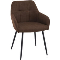 ESSZIMMERSTUHL Stoff Dunkelbraun - Dunkelbraun/Schwarz, Textil/Metall (57/85/60cm) - CLP