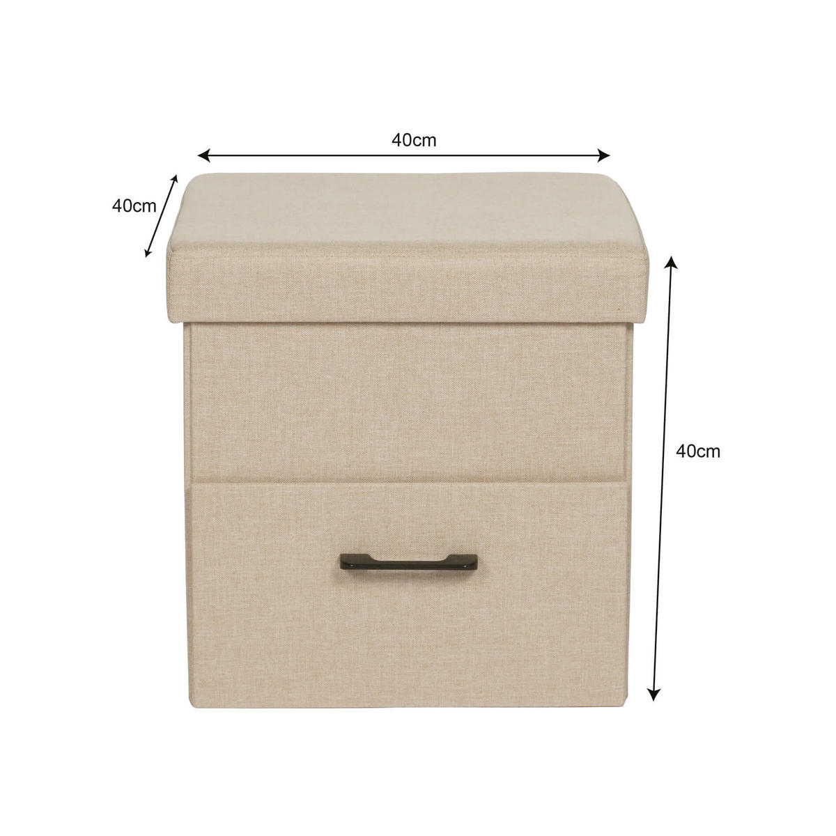 POUF Strelitzia 40/40/40 cm - Beige, Holz (40/40/40cm) - Mobili Rebecca