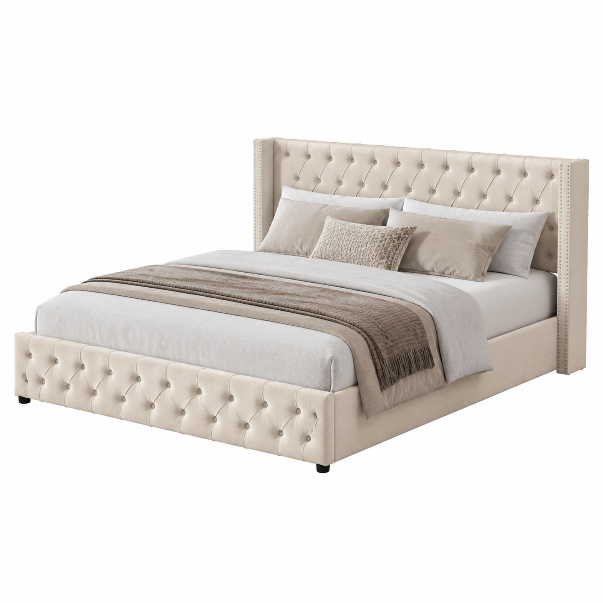 Beauniv Polsterbett Beige 140x190 cm