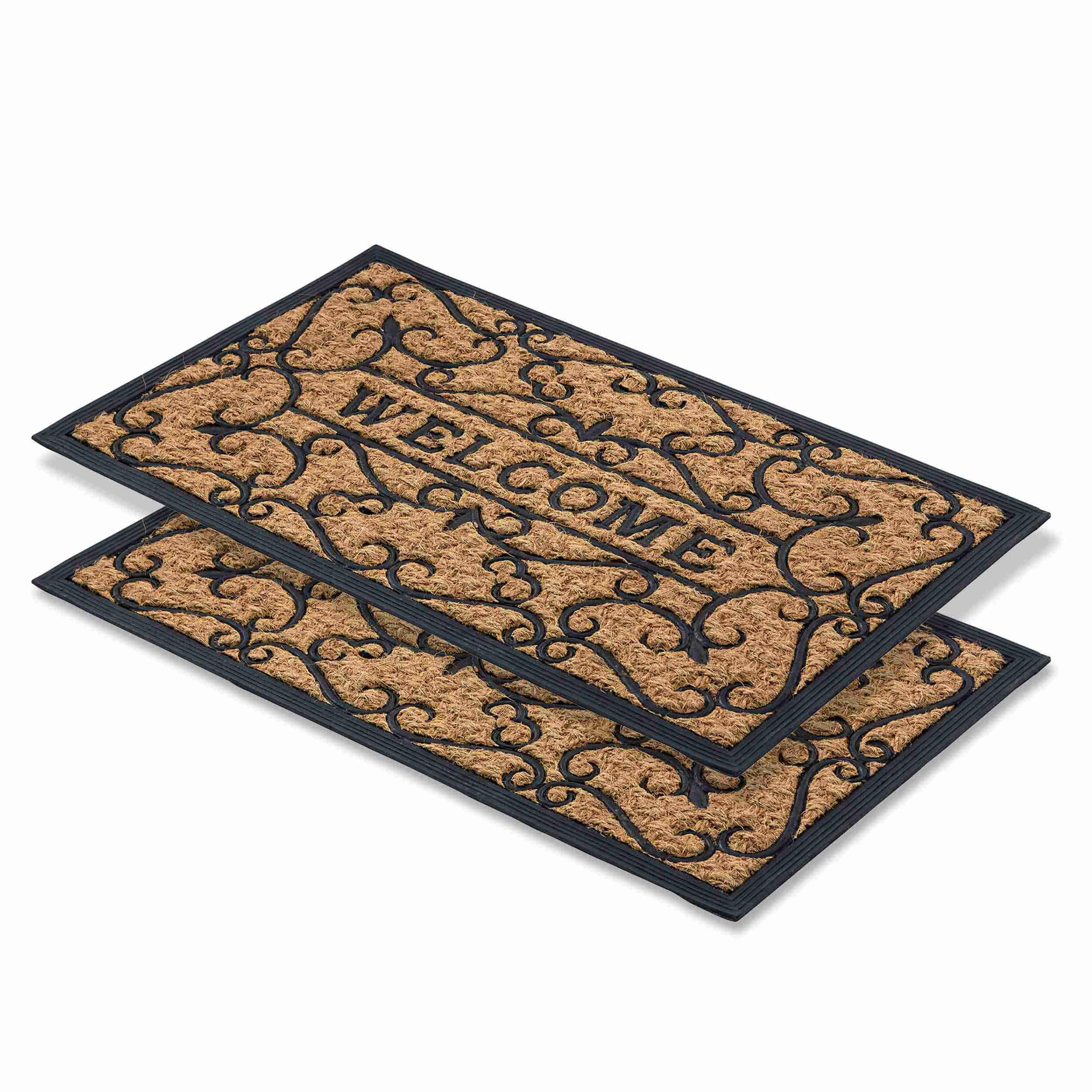 FUSSMATTE FÜR INNEN UND AUßEN COCO DELUXE LIGHT 2ER SET - Schwarz, Textil (45/75cm) - Astra
