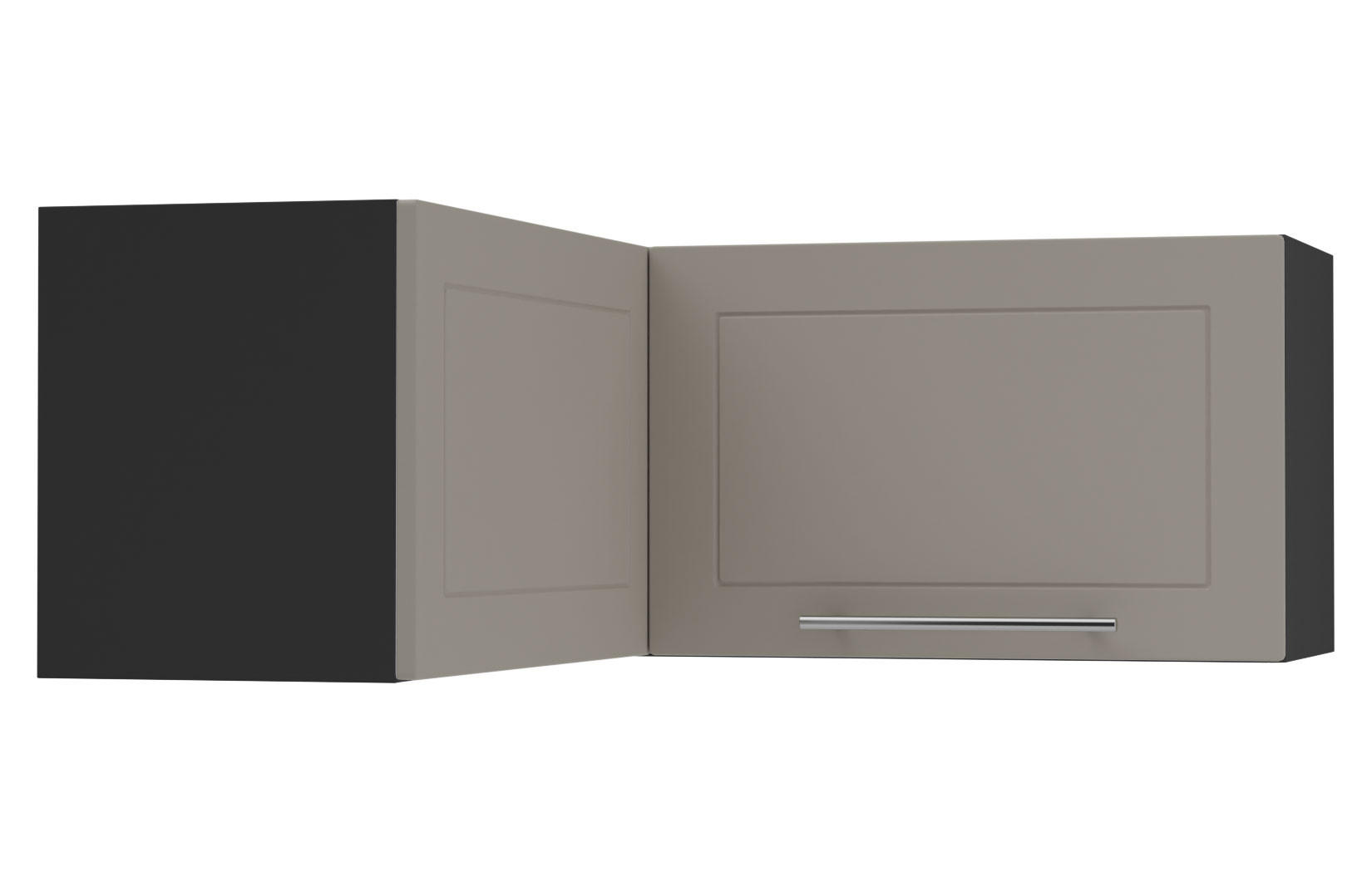 ECKHÄNGESCHRANK Kvantum W14/90/36 Beige Matt / Schwarz Matt 90 / 90 / 36cm - Beige/Schwarz, Holz/Holzwerkstoff (90/36/90cm) - Feldmann-Wohnen