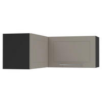 ECKHÄNGESCHRANK Kvantum W14/90/36 Beige Matt / Schwarz Matt 90 / 90 / 36cm - Beige/Schwarz, Holz/Holzwerkstoff (90/36/90cm) - Feldmann-Wohnen