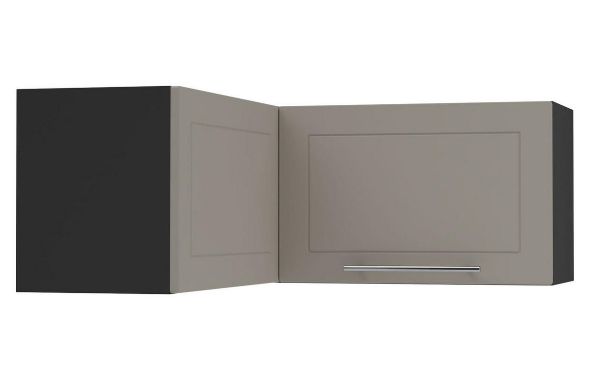 ECKHÄNGESCHRANK Kvantum W14/90/36 Beige Matt / Schwarz Matt 90 / 90 / 36cm - Beige/Schwarz, Holz/Holzwerkstoff (90/36/90cm) - Feldmann-Wohnen